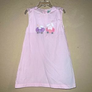 Pink Bunny Applique A-Line Kids Dress